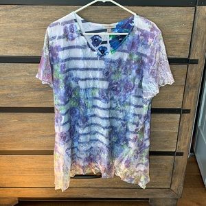 Beautiful lace and floral top